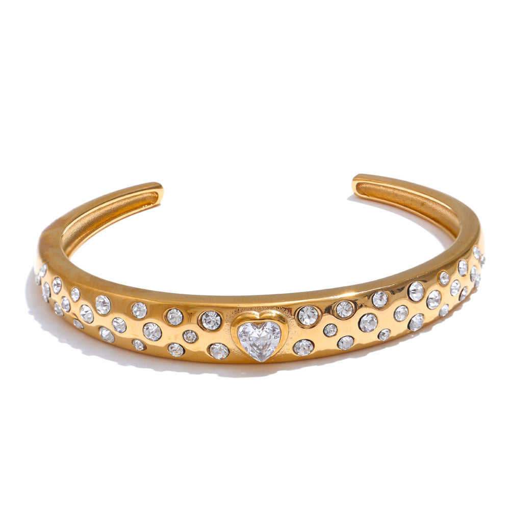 Isha Crystal Heart Cuff