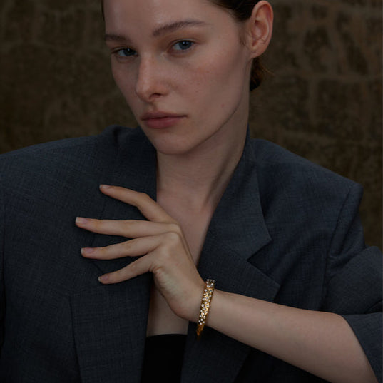 Isha Crystal Heart Cuff