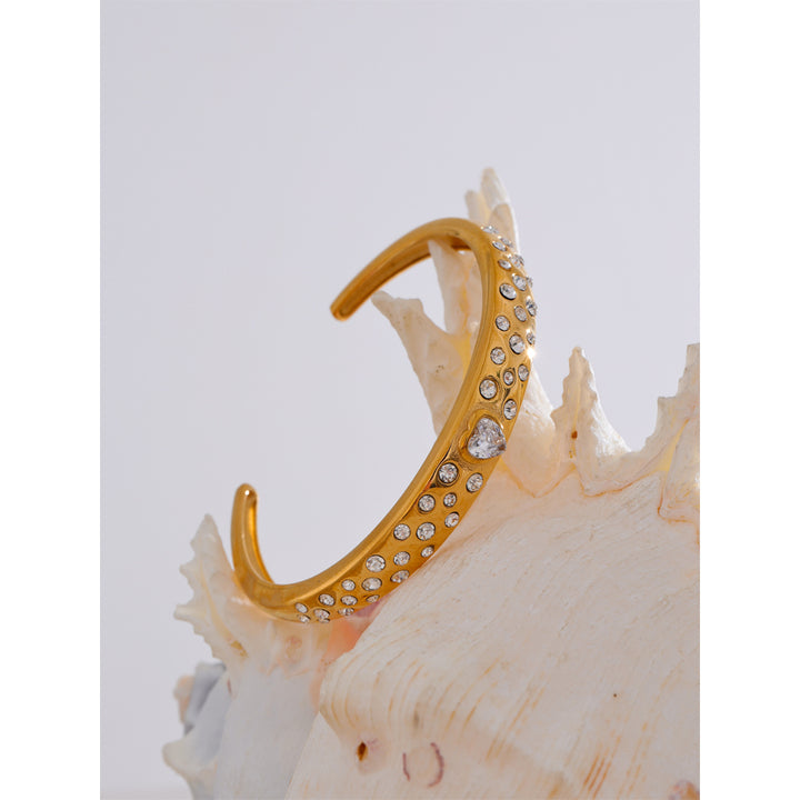 Isha Crystal Heart Cuff