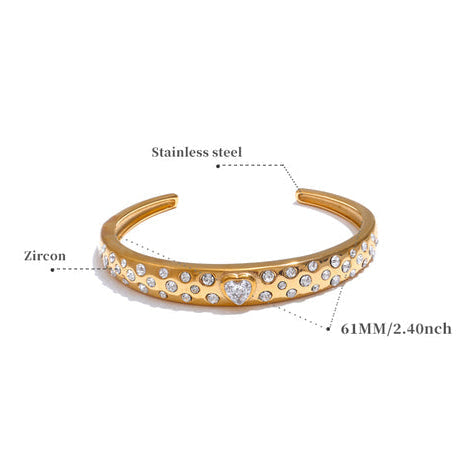 Isha Crystal Heart Cuff