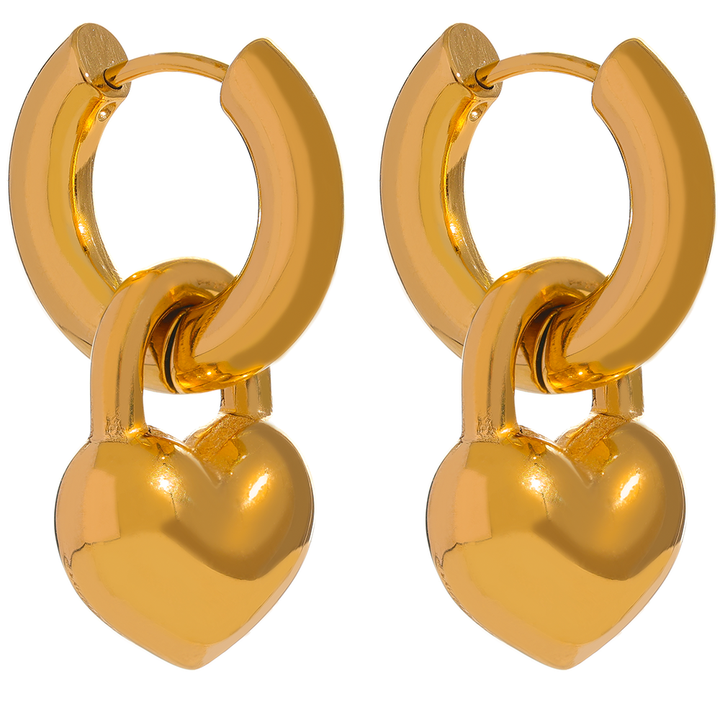 Ishita Bold Heart Lock Hoops