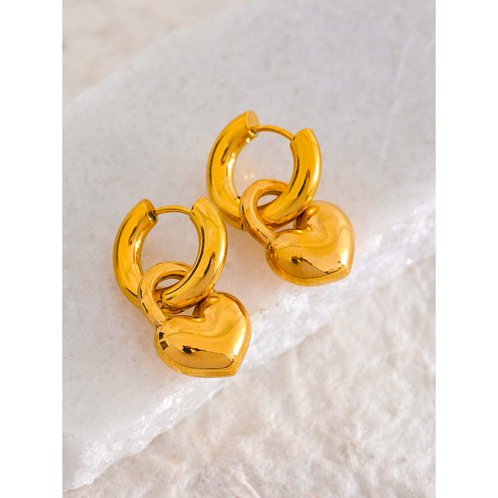 Ishita Bold Heart Lock Hoops