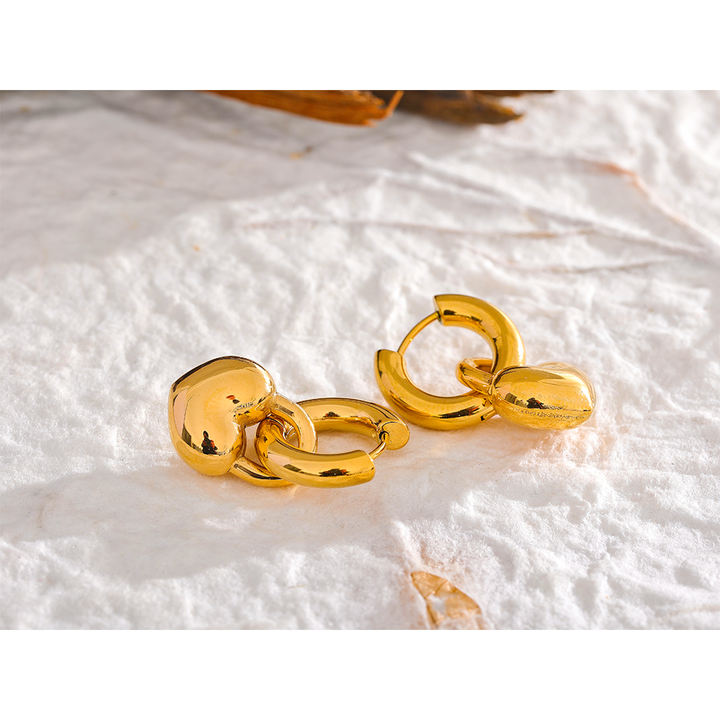 Ishita Bold Heart Lock Hoops