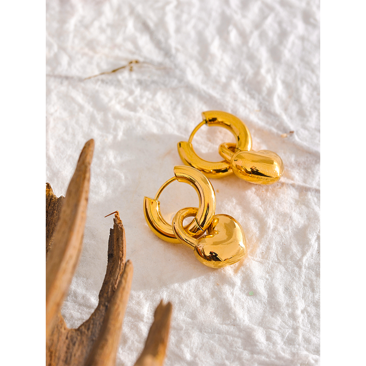 Ishita Bold Heart Lock Hoops