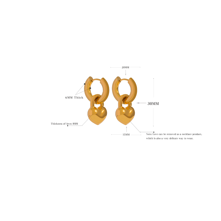 Ishita Bold Heart Lock Hoops