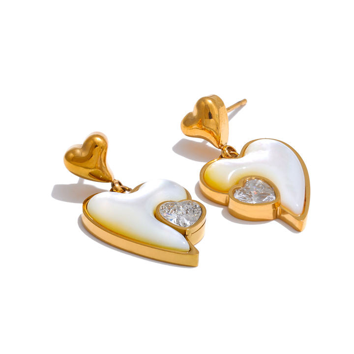 Ishq Heartstone Drop Earrings