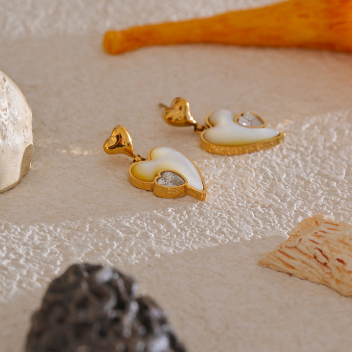 Ishq Heartstone Drop Earrings