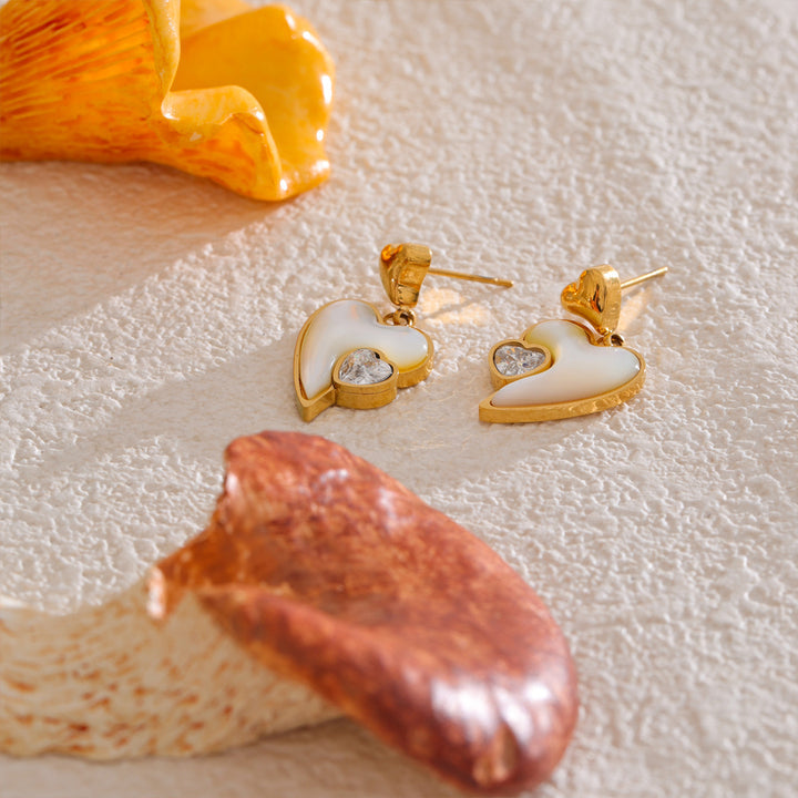 Ishq Heartstone Drop Earrings