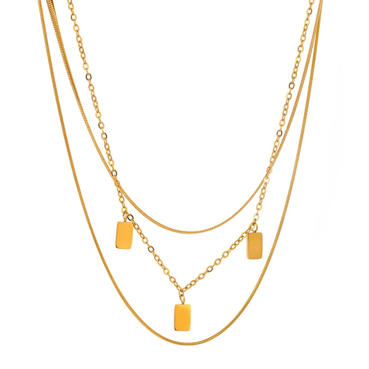 Kaari Minimal Tag Layered Necklace