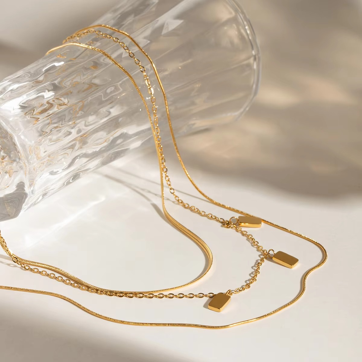 Kaari Minimal Tag Layered Necklace