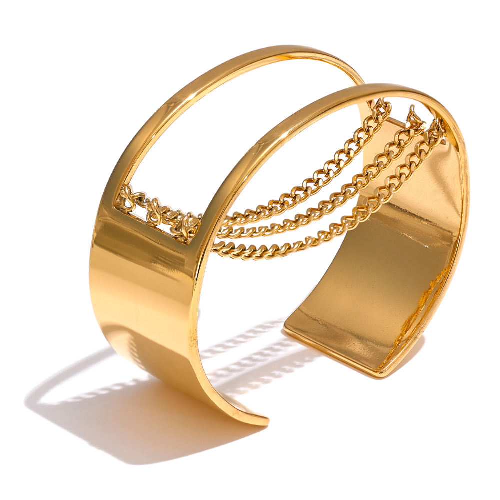 Kaira Gold Chain Cage Cuff