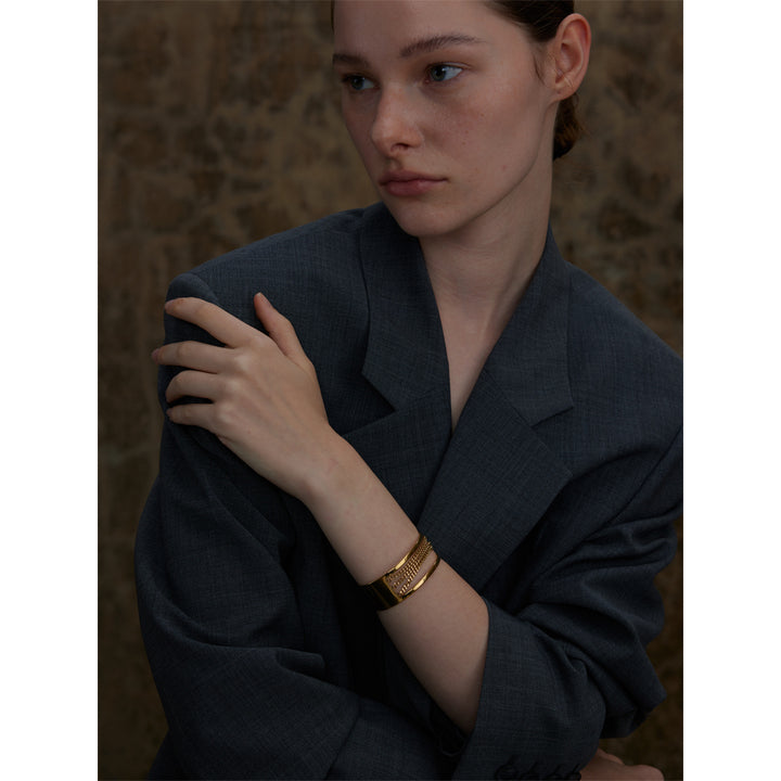 Kaira Gold Chain Cage Cuff