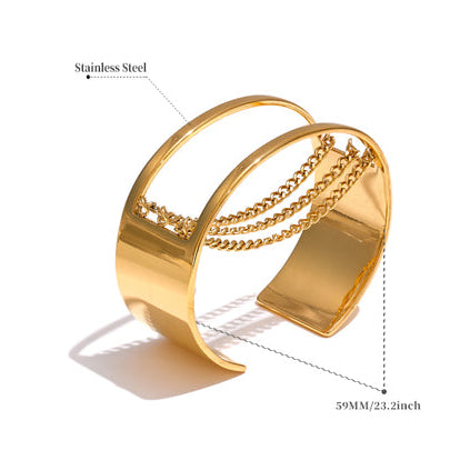 Kaira Gold Chain Cage Cuff