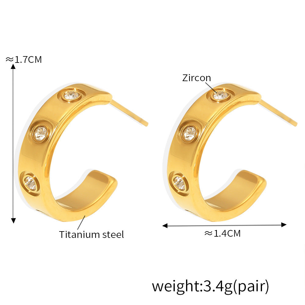 Kaira Studded Arc Earring