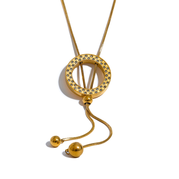 Meera Circle Drop Necklace