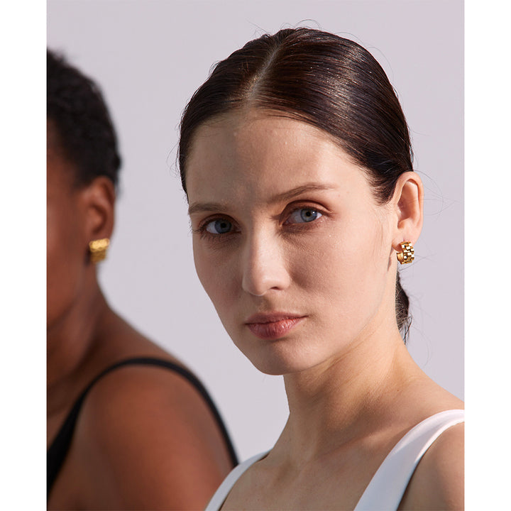 Meera Block Wave Hoops