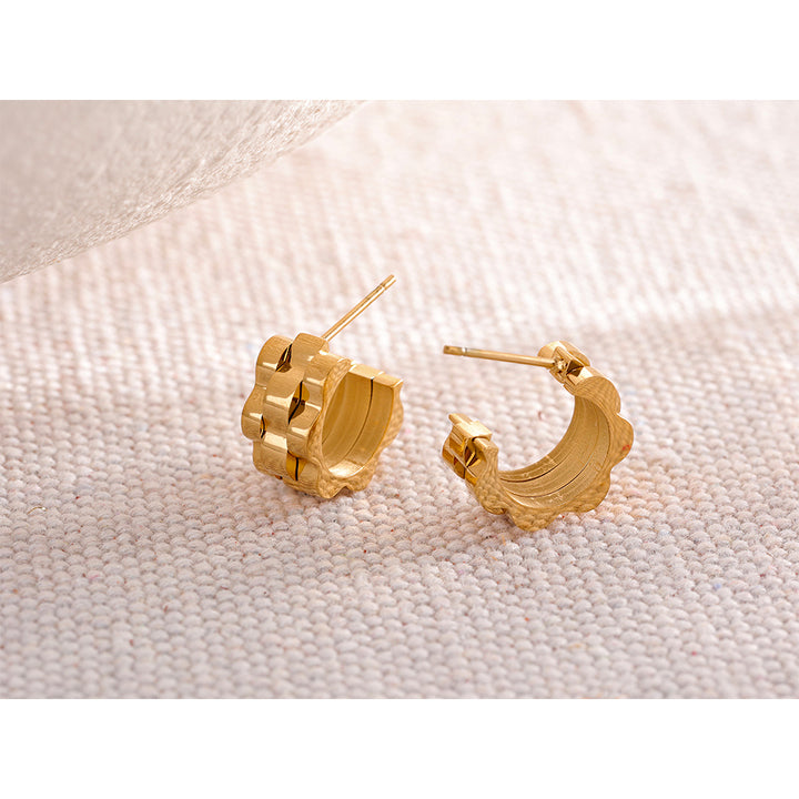 Meera Block Wave Hoops