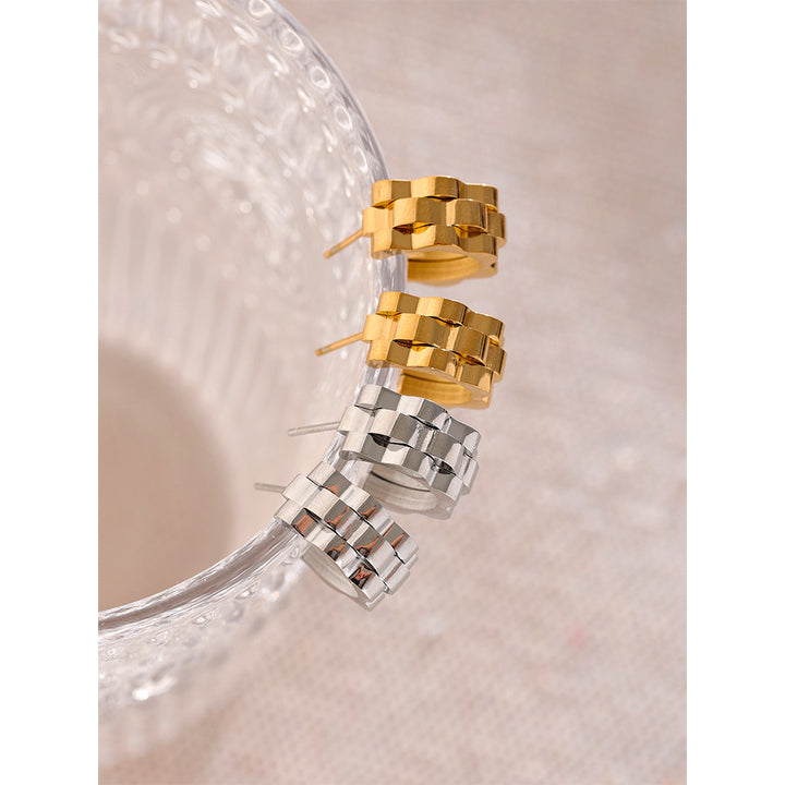 Meera Block Wave Hoops