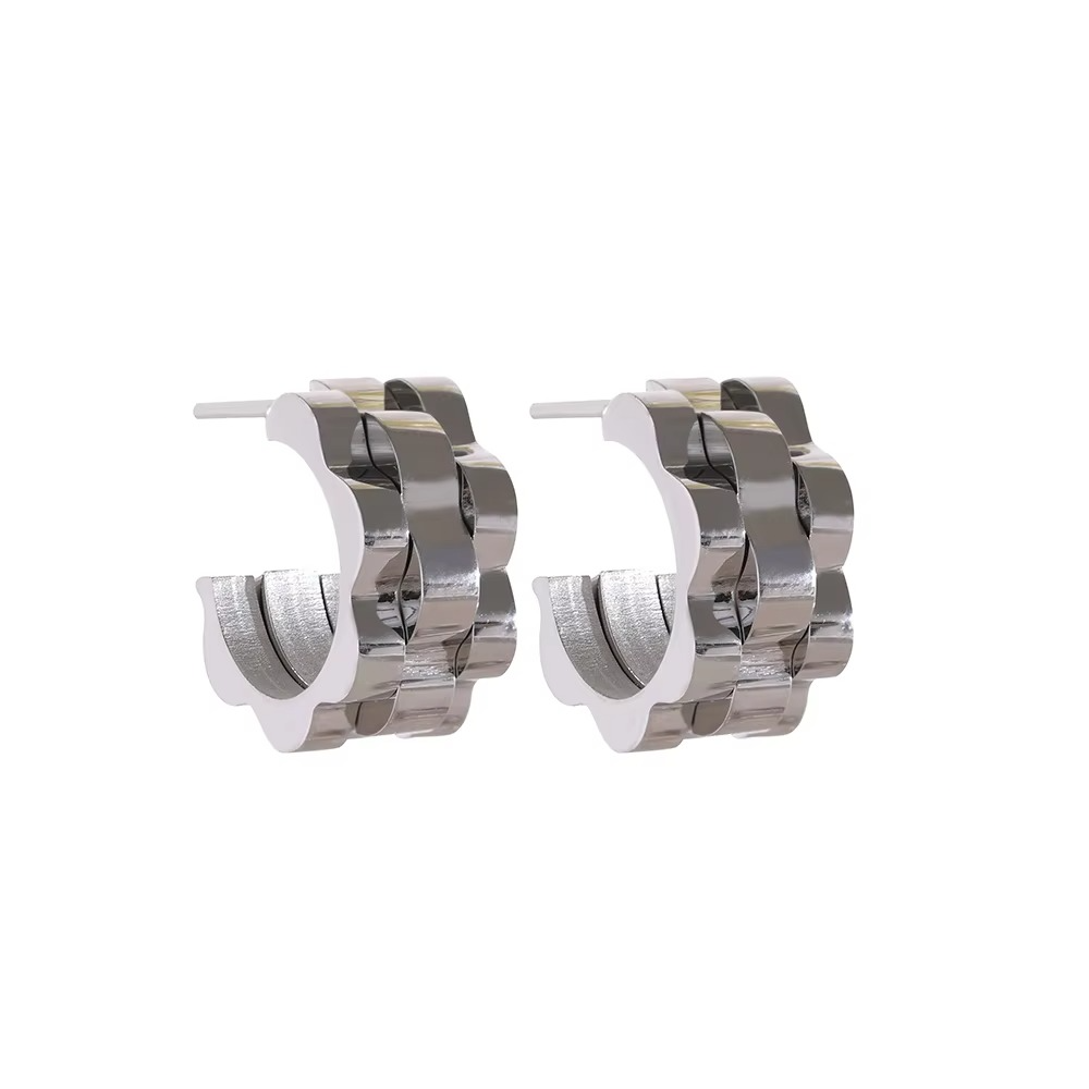 Meera Block Wave Hoops
