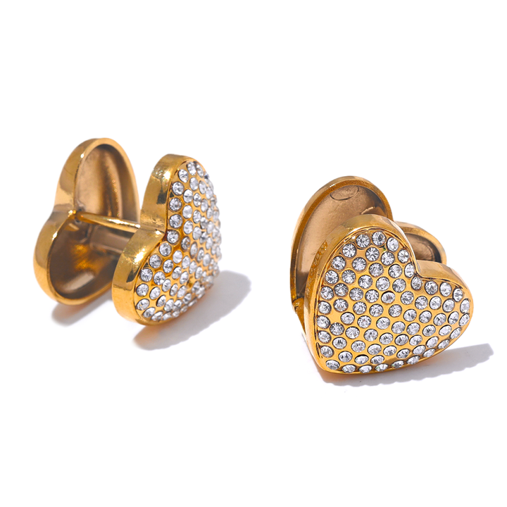 Meher Crystal Heart Studs