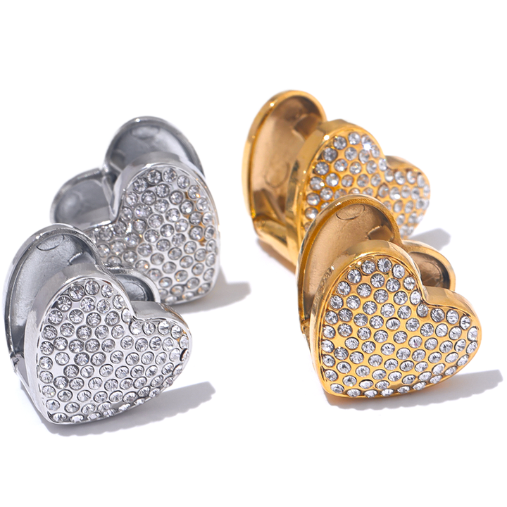 Meher Crystal Heart Studs