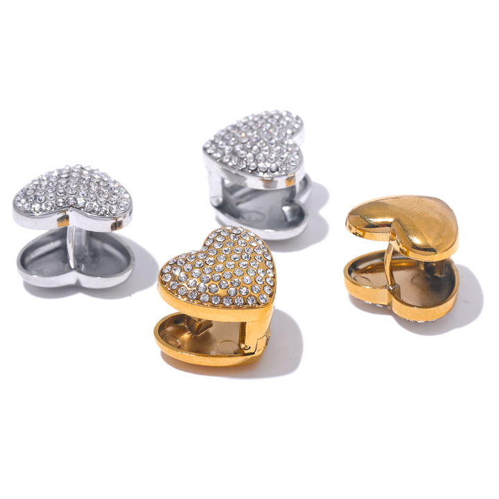 Meher Crystal Heart Studs