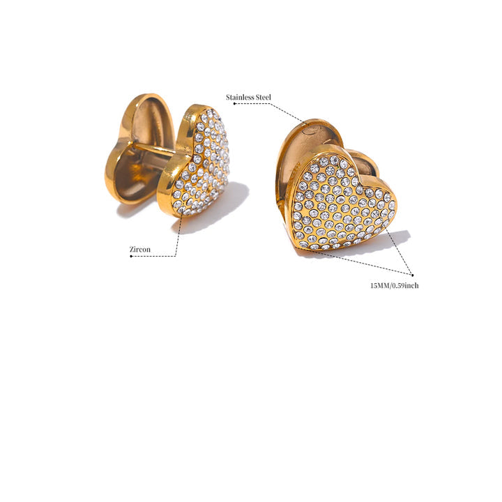 Meher Crystal Heart Studs