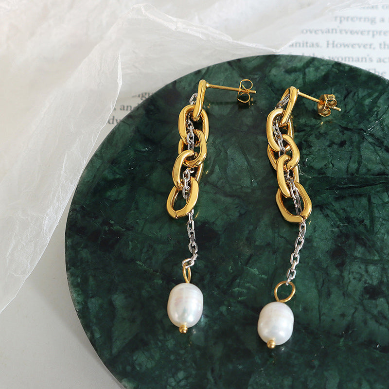 Meher Pearl Chain Earrings