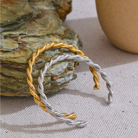 Mira Braided Gold Cuff