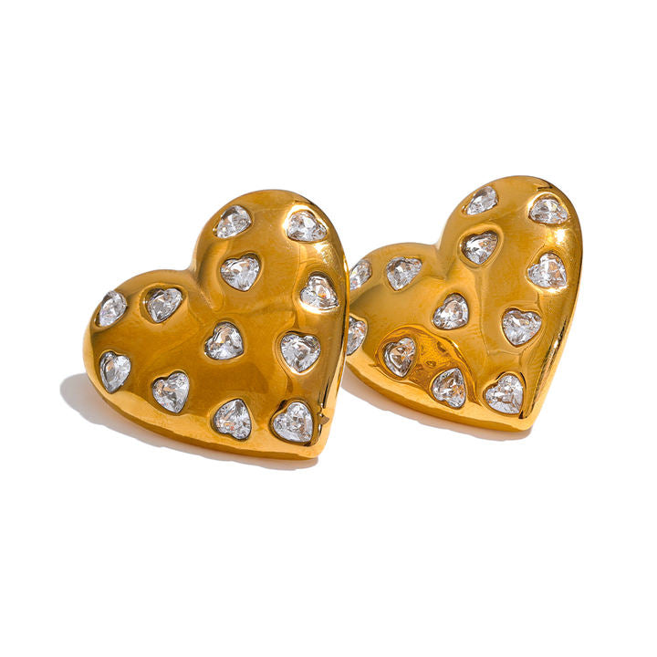 Mira Crystal Heart Studs