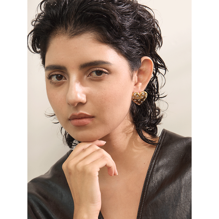 Mira Crystal Heart Studs