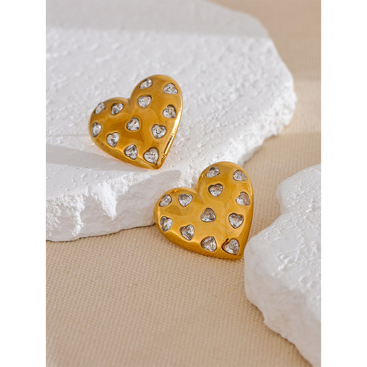 Mira Crystal Heart Studs