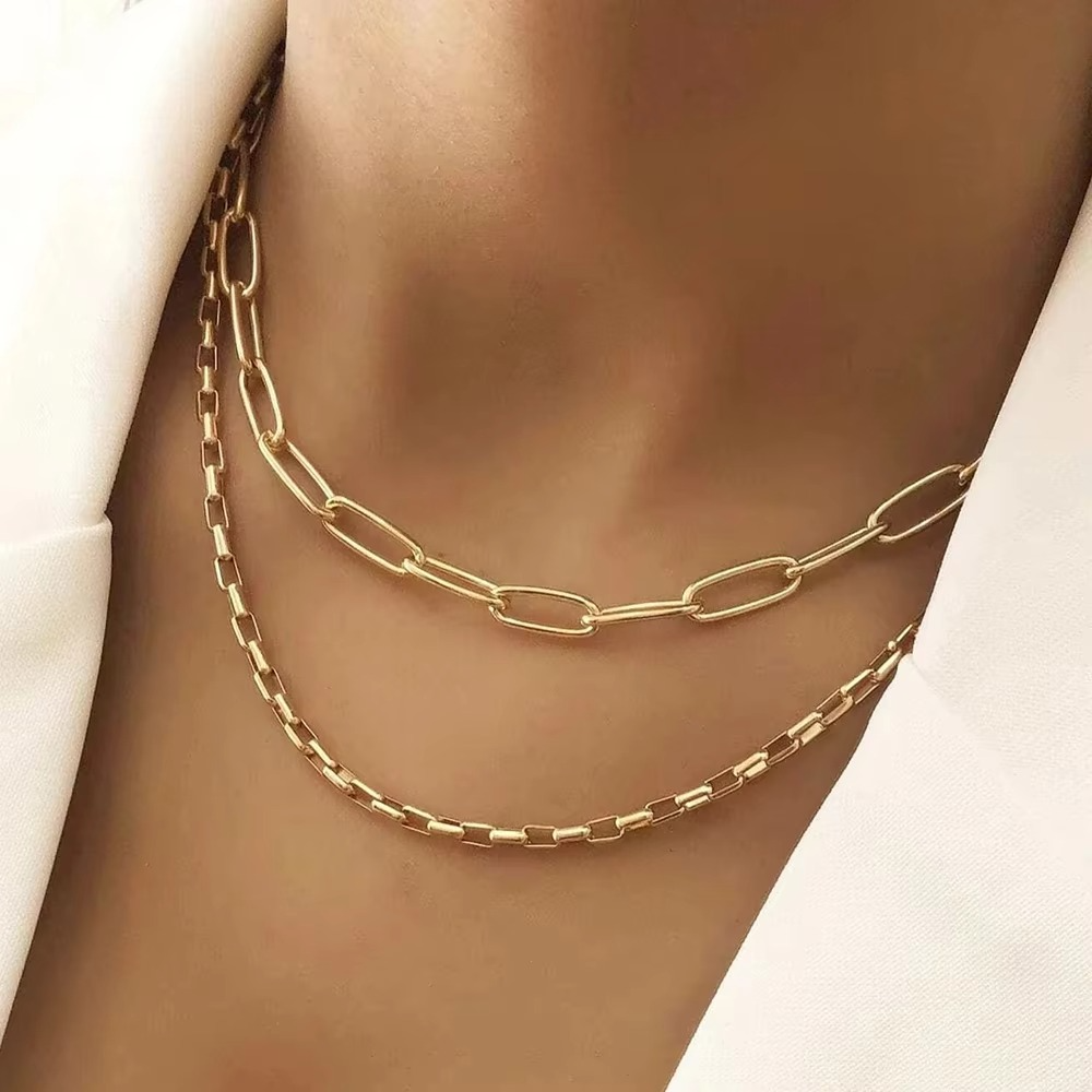 Mira Double Layer Link Necklace