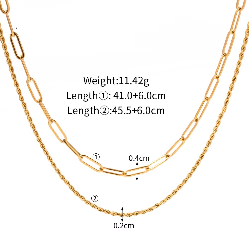 Mira Double Layer Link Necklace