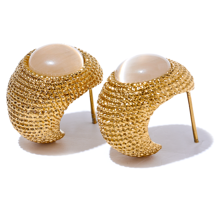 Mira Pearl Crown Studs