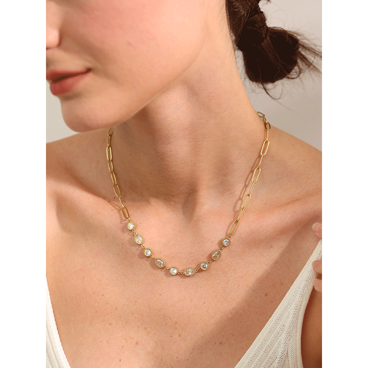 Naina Crystal Station Necklace