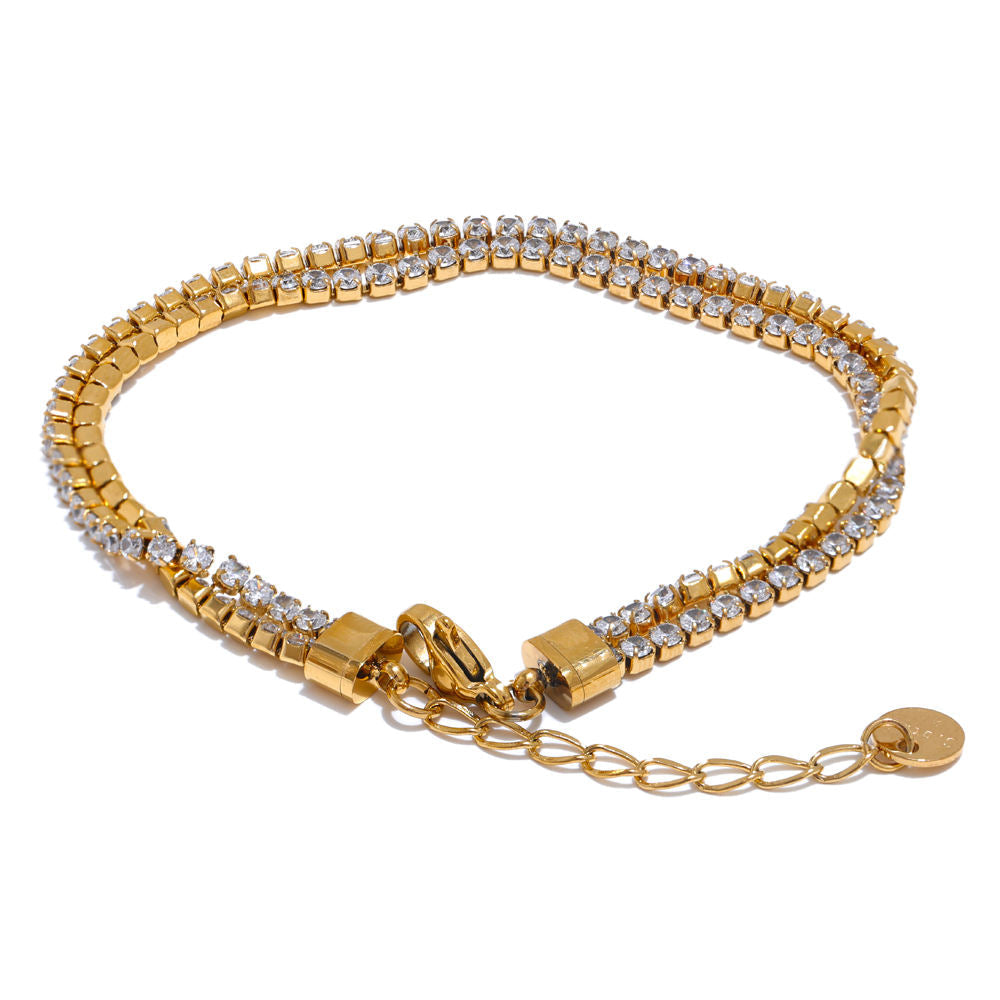 Naina Twin Row Crystal Bracelet