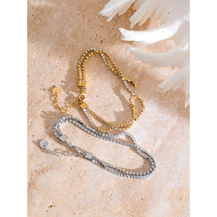 Naina Twin Row Crystal Bracelet