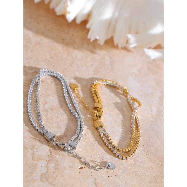 Naina Twin Row Crystal Bracelet