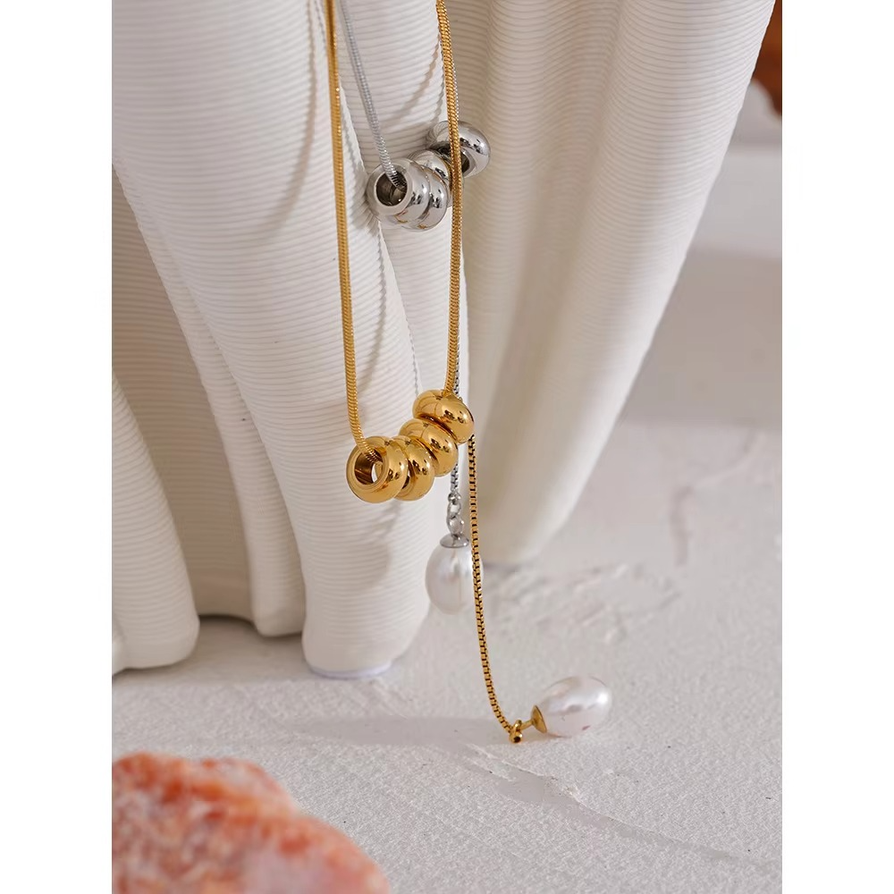 Navi Drop Pearl Y Necklace
