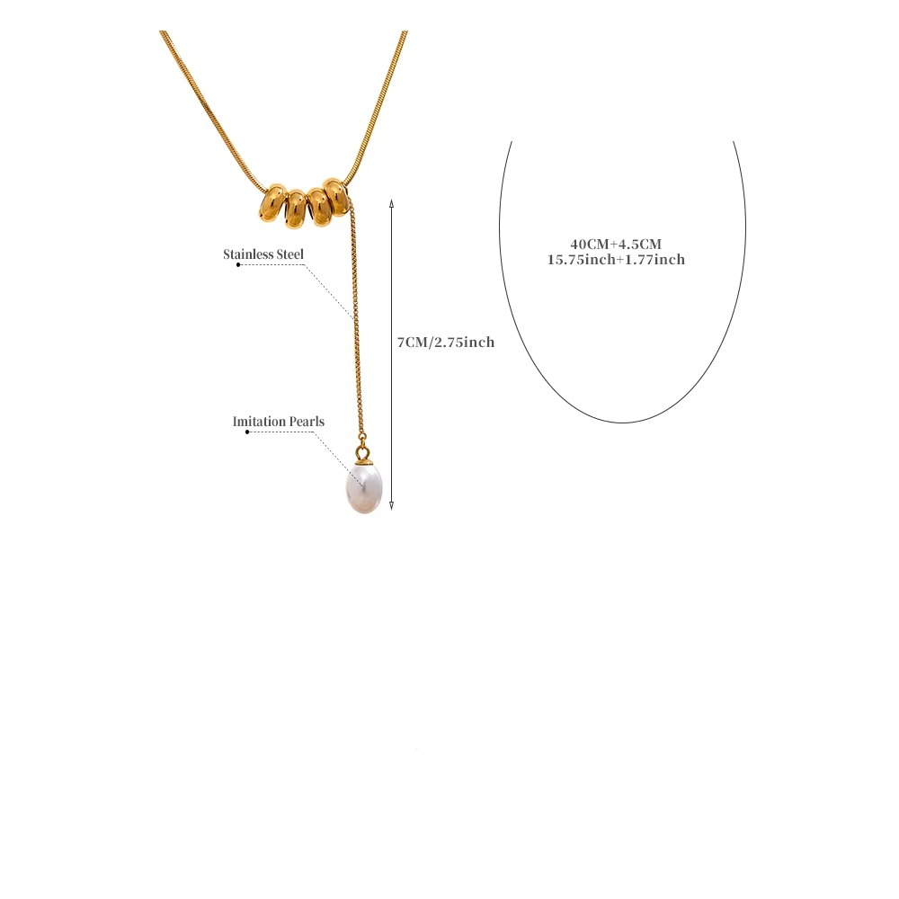 Navi Drop Pearl Y Necklace