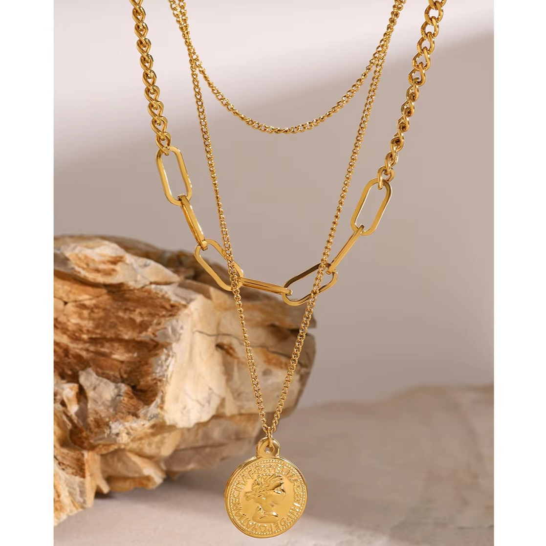 Noor Layered Coin Necklace