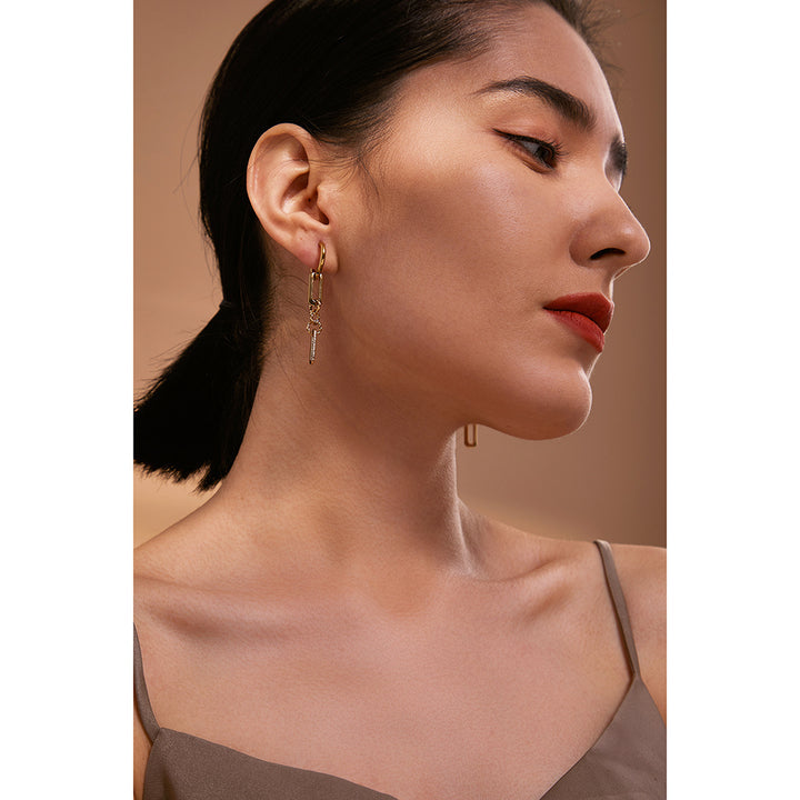 Noor Link Drop Earrings