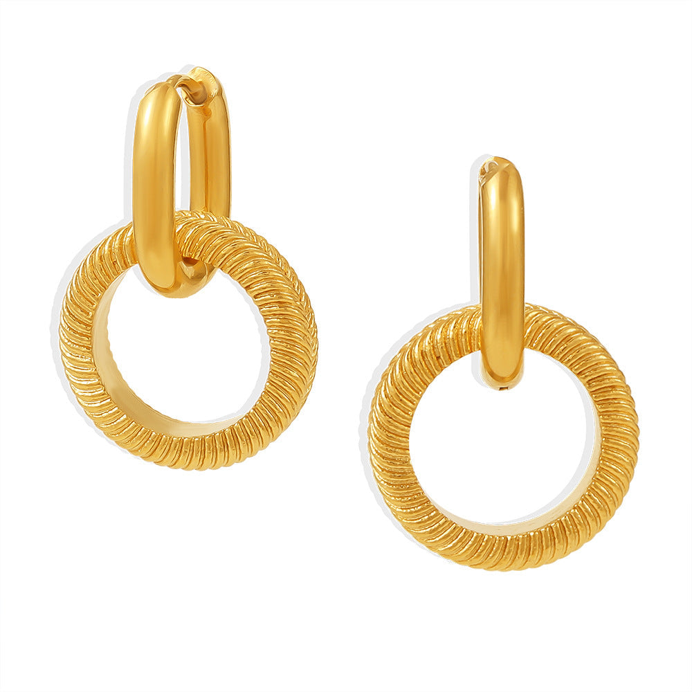 Nyra Textured Circle Hoops