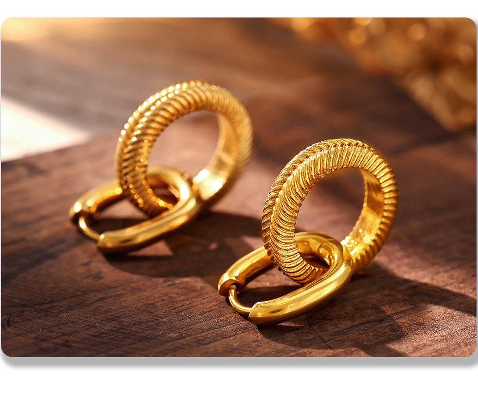 Nyra Textured Circle Hoops