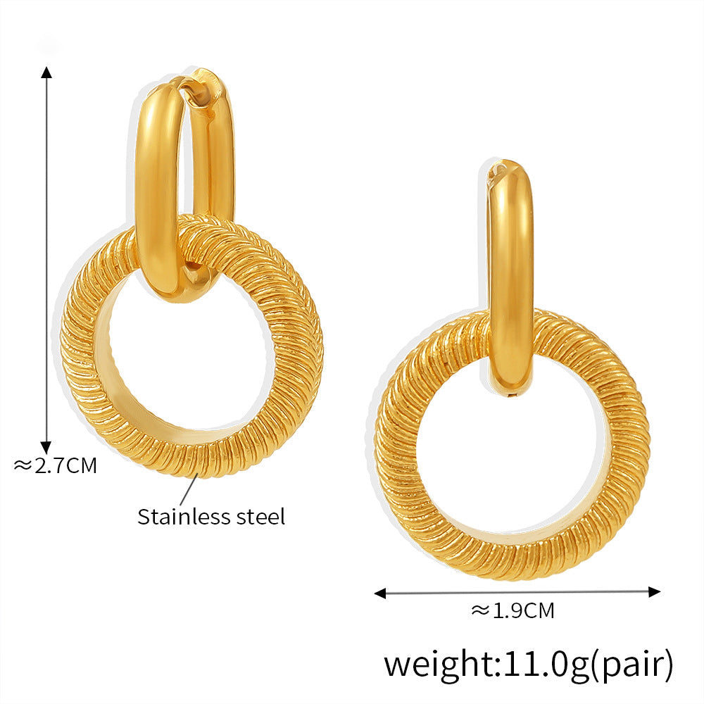 Nyra Textured Circle Hoops