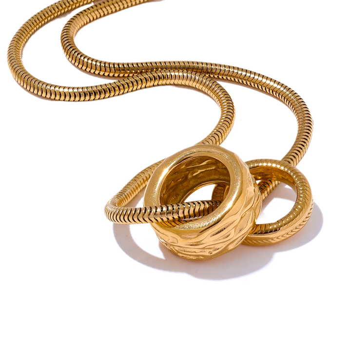 Orbiting Gold Circles Necklace