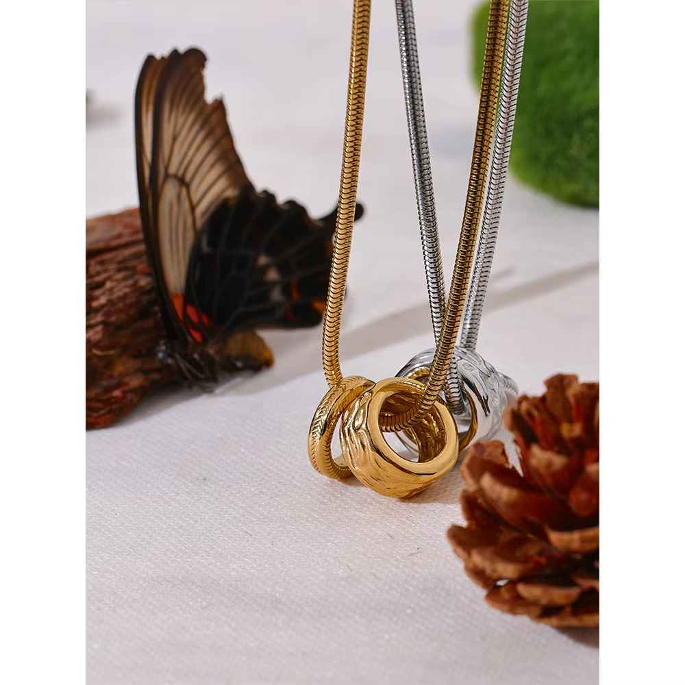 Orbiting Gold Circles Necklace