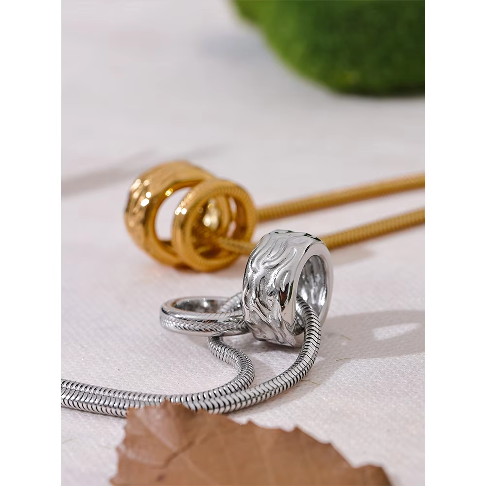 Orbiting Gold Circles Necklace