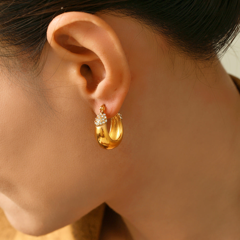 Reva Crystal Hoop Earring